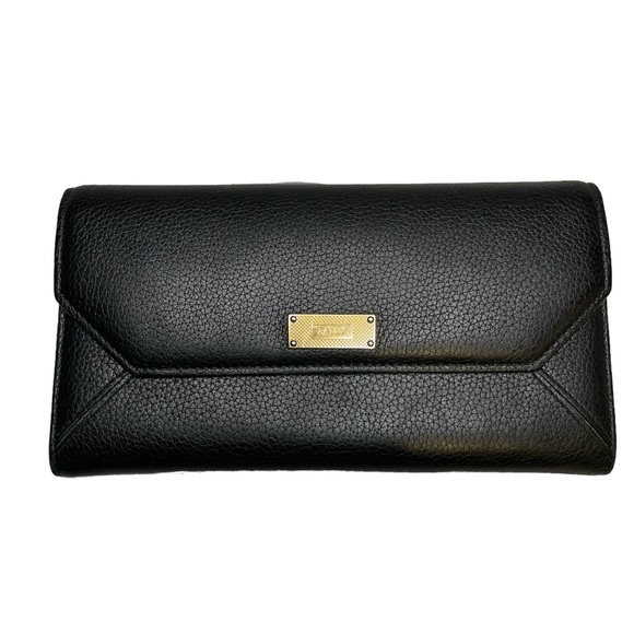 Bally Linney Suzy Black Leather Wallet with Gold Hardware in EUC - Picture 2 of 9